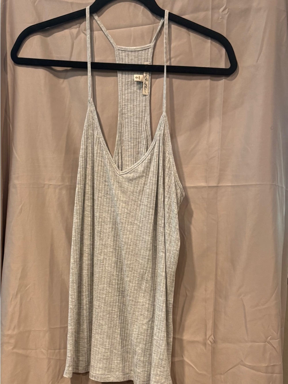 Express Light Gray Ribbed Racerback Cami